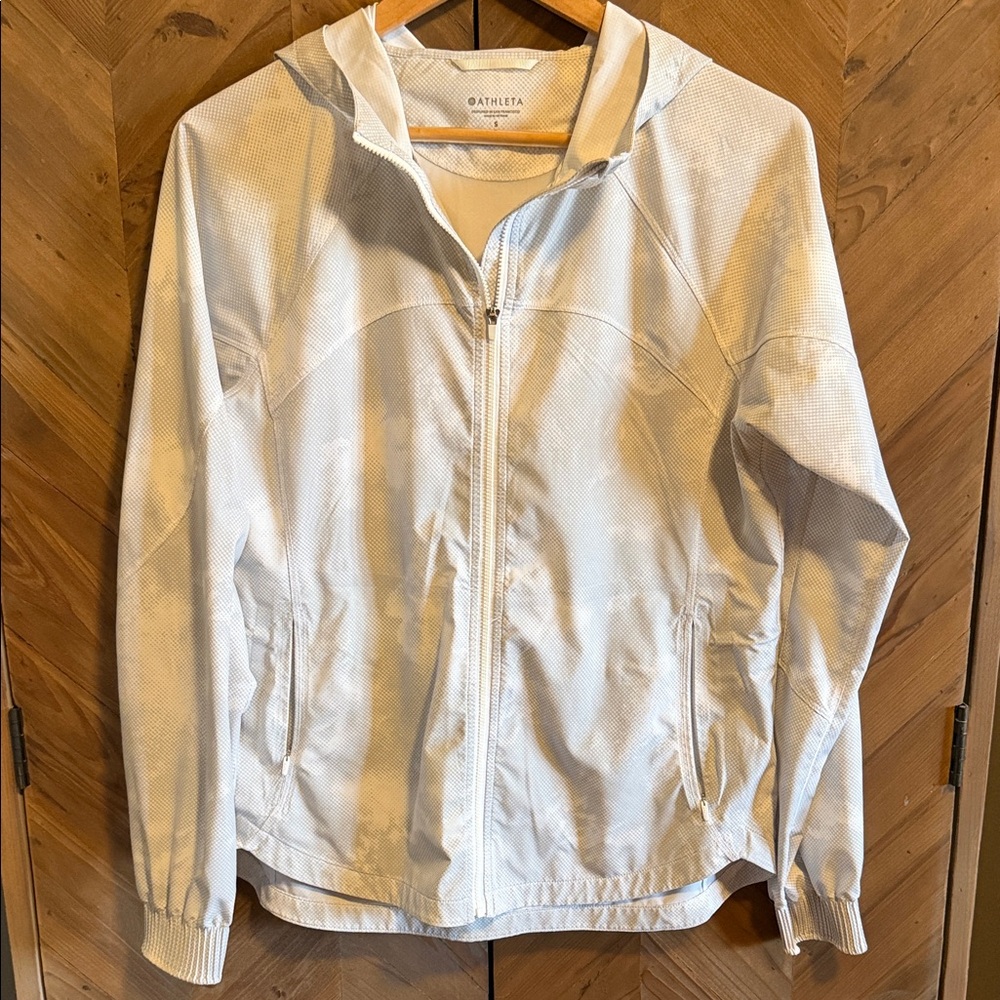 Athleta white/gray digital camoHooded Jacket